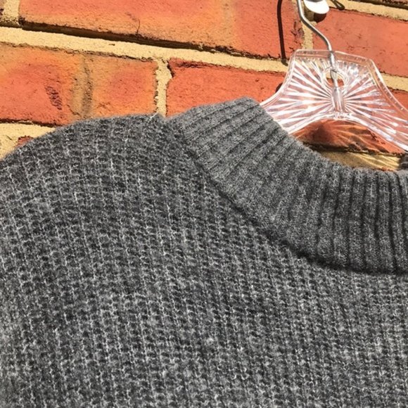 Gray and Pink Revolve John + Jenn Varsity Stripe Mock Neck Sweater - Picture 7 of 13